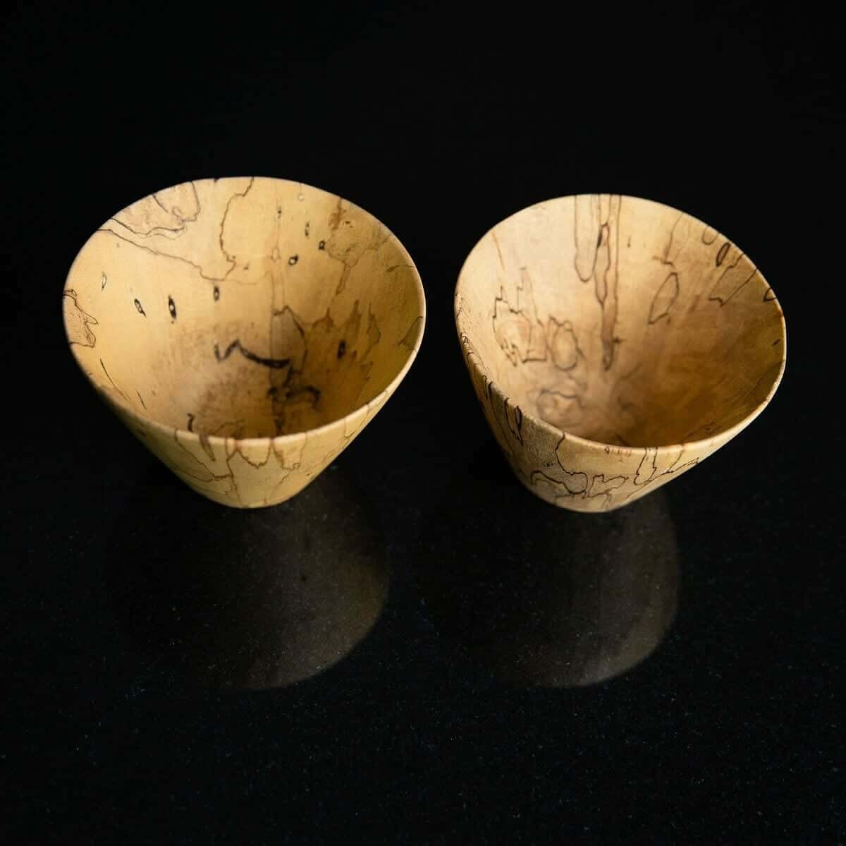 Set of empty wooden bowls Set of empty wooden bowls
