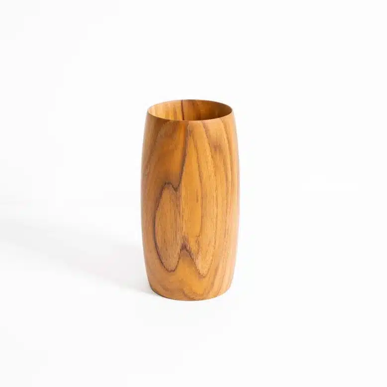 IW woodenvase large teak Large wooden vase