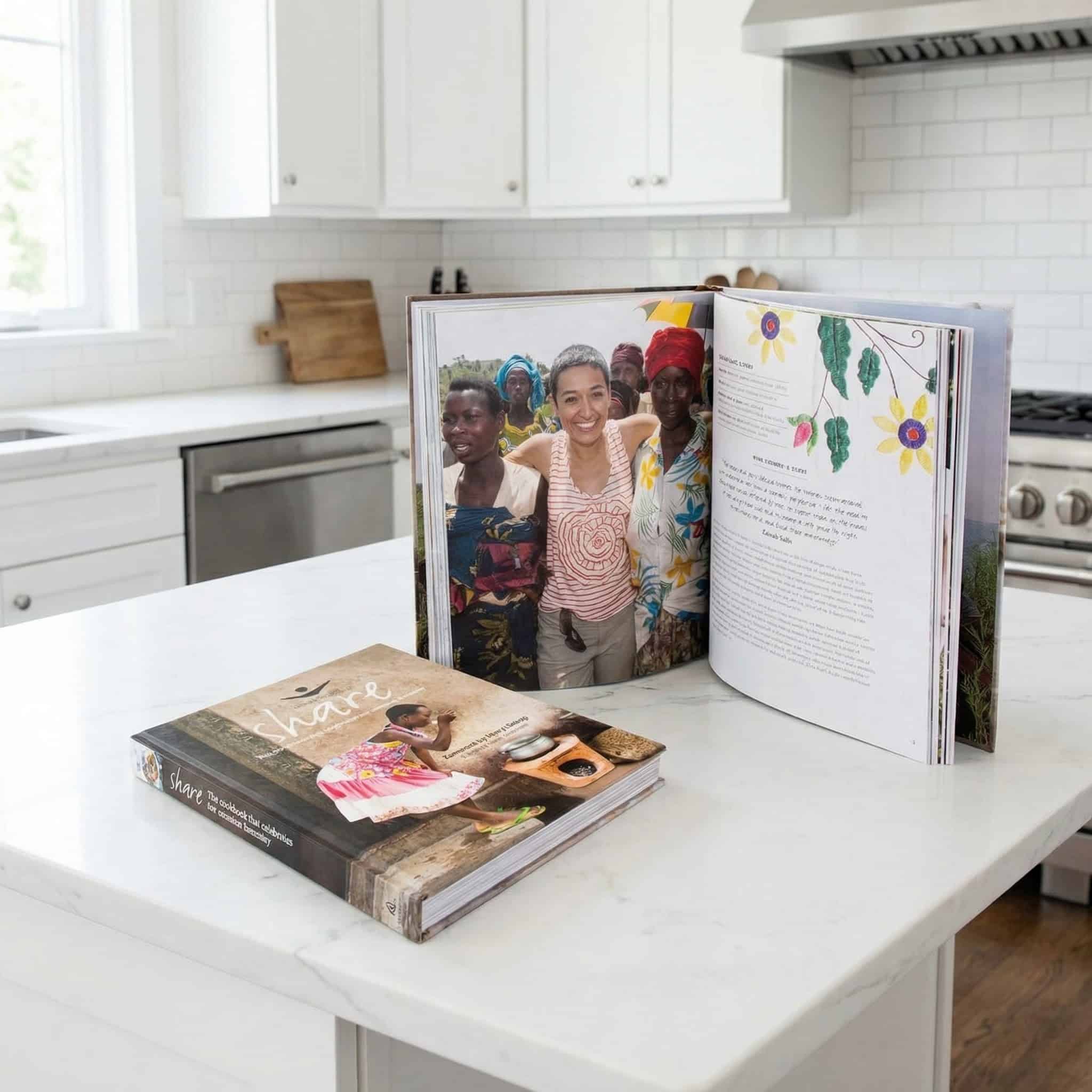 share cookbook in a kitchen setting Share cookbook in a kitchen setting