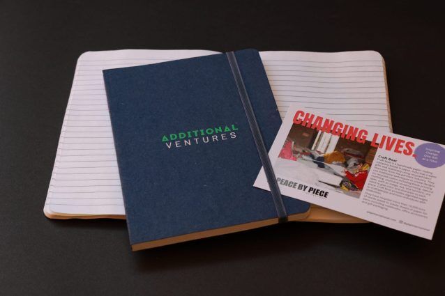 CraftBoat Screenprinted Recycled Notebook Notebooks made from recycled cotton, affordable customizable gift option.
