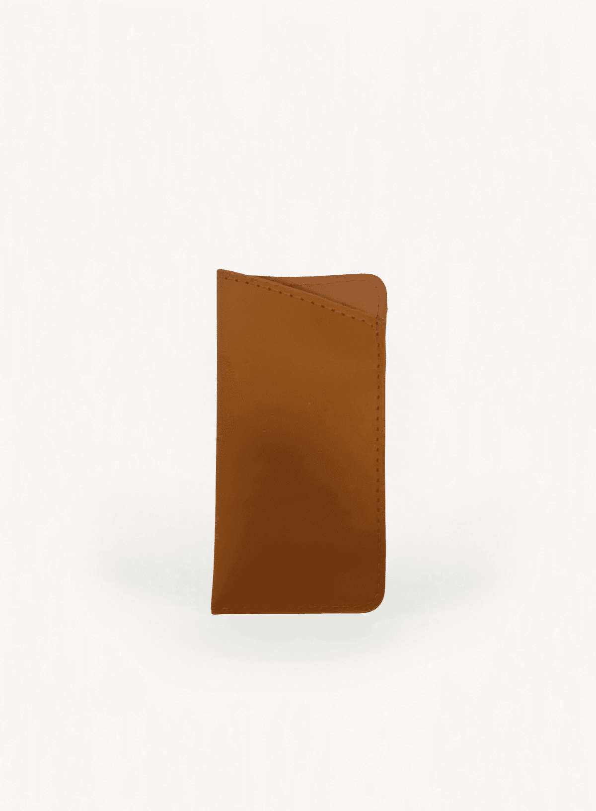 deux mains sunglasses case in cognac a unique gift idea for employees: a brown leather sunglasses case made from sustainably sourced leather