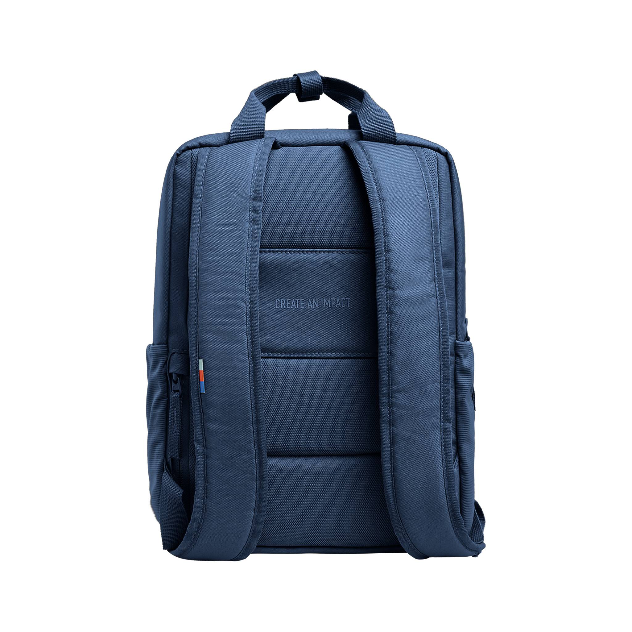 Daypack bag in blue Daypack bag on its back, color blue. Ready for a corporate gift