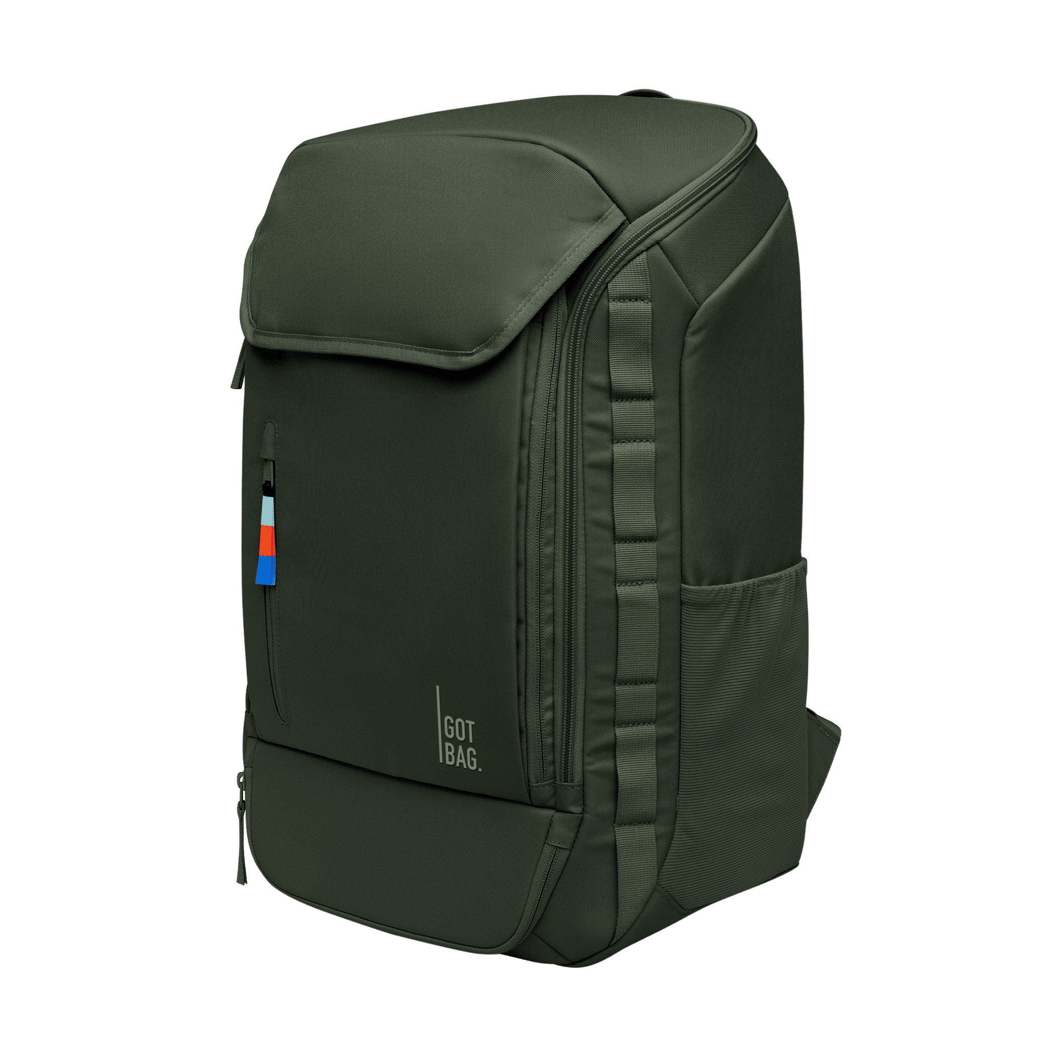 pro pack travel in green Travel backpack in dark green for corporate gifting, featuring a professional design and made from recycled materials.