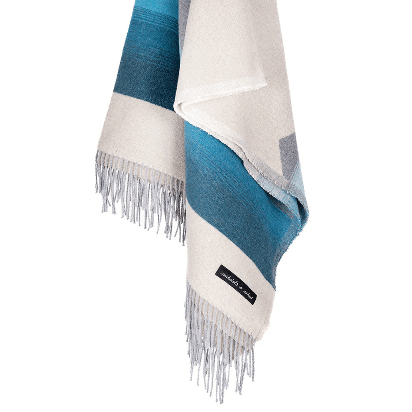 blue and white mountain blanket Mountain blanket in white and blue. Perfect for corporate gifting