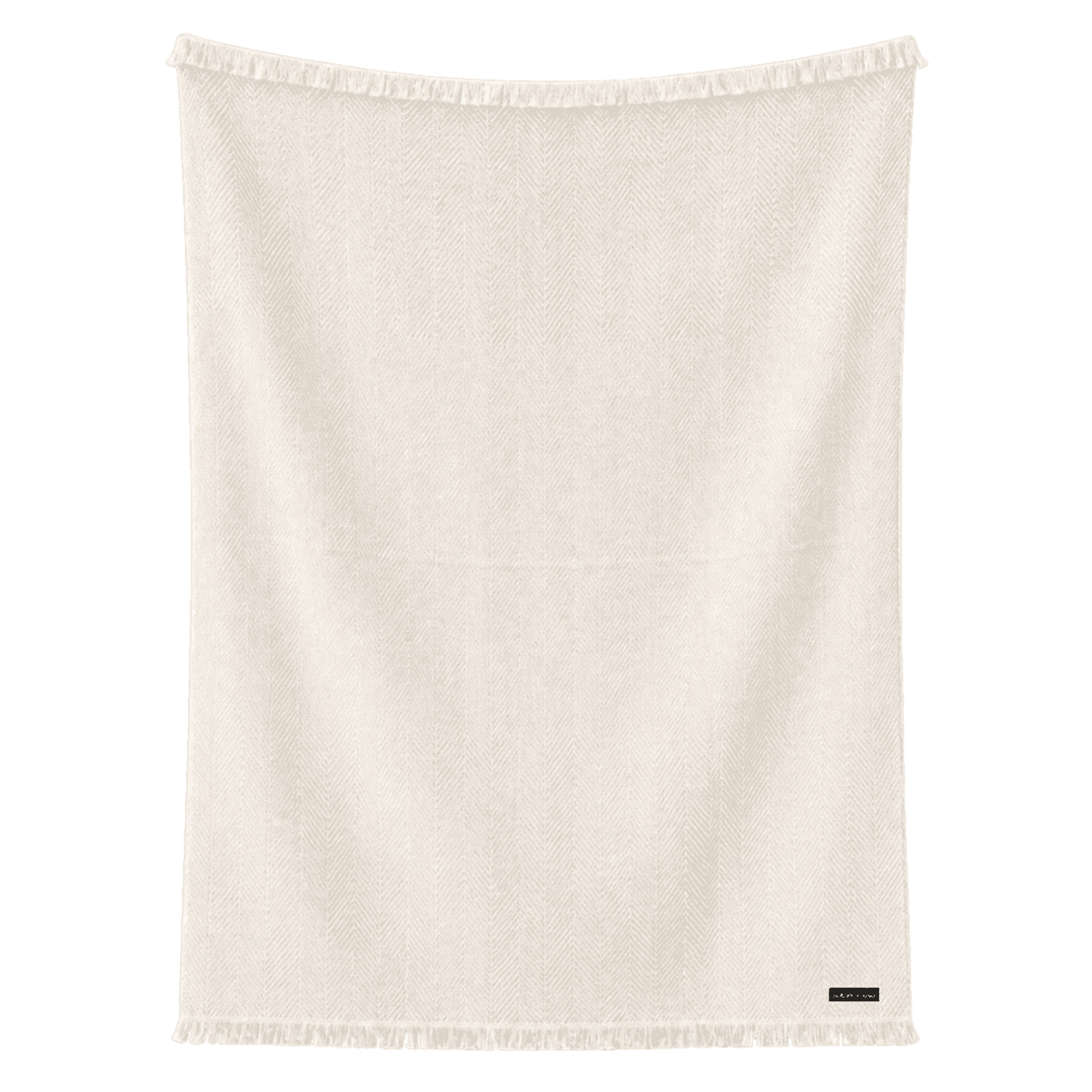 S&A American Made Blanket in Natural A cream-colored blanket is stretched out against a clean, white background