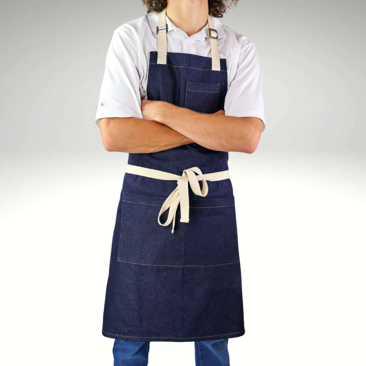 Medium shot of the custom apron with logo Medium shot of the custom apron with logo