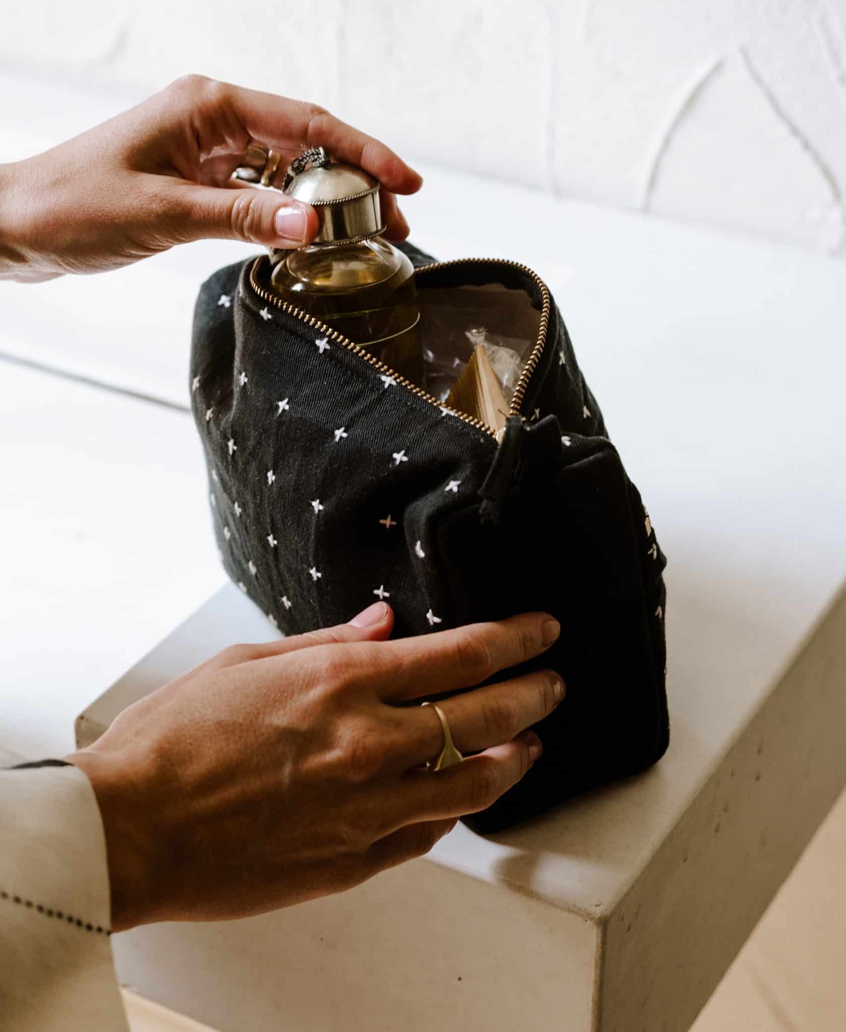 anchal cross stitch toiletry bag charcoal lifestyle 2 cross stitch toiletry bag charcoal lifestyle 2