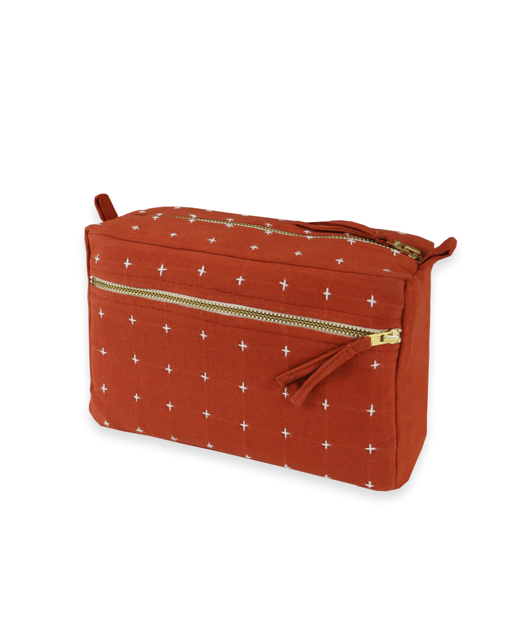 anchal cross stitch toiletry bag rust front cross stitch toiletry bag rust front