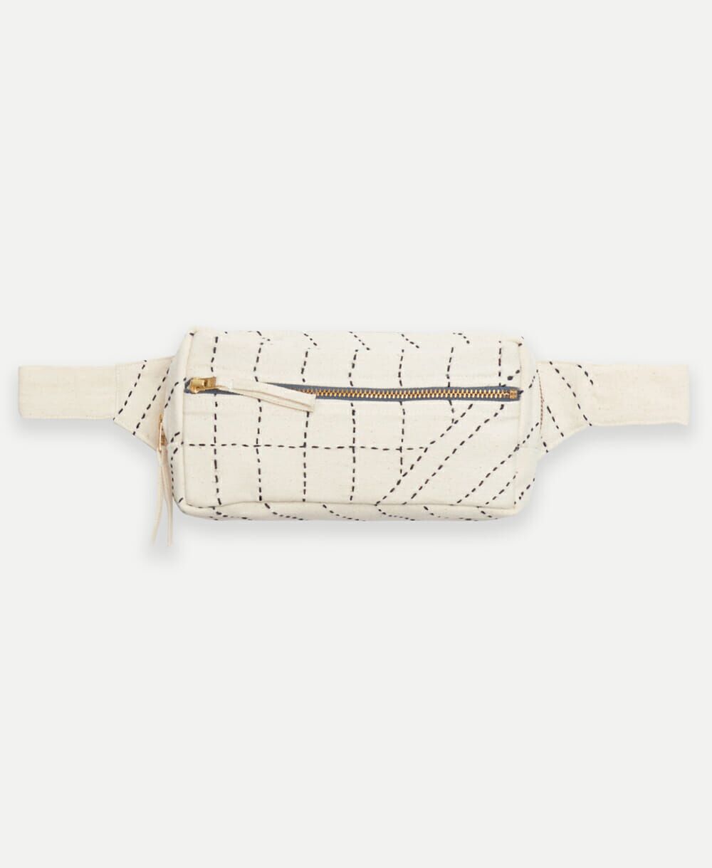 kantha crossbody belt bag bone flatlay updated kantha crossbody belt bag bone flatlay