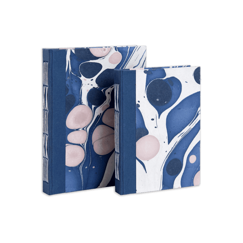 blue and blush NOTEBOOKS handmade notebooks with custom dye work
