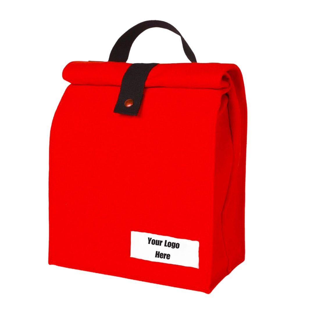 Red Work+Shelter Lunch Sack red sustainable lunch sack that provides dignified employment