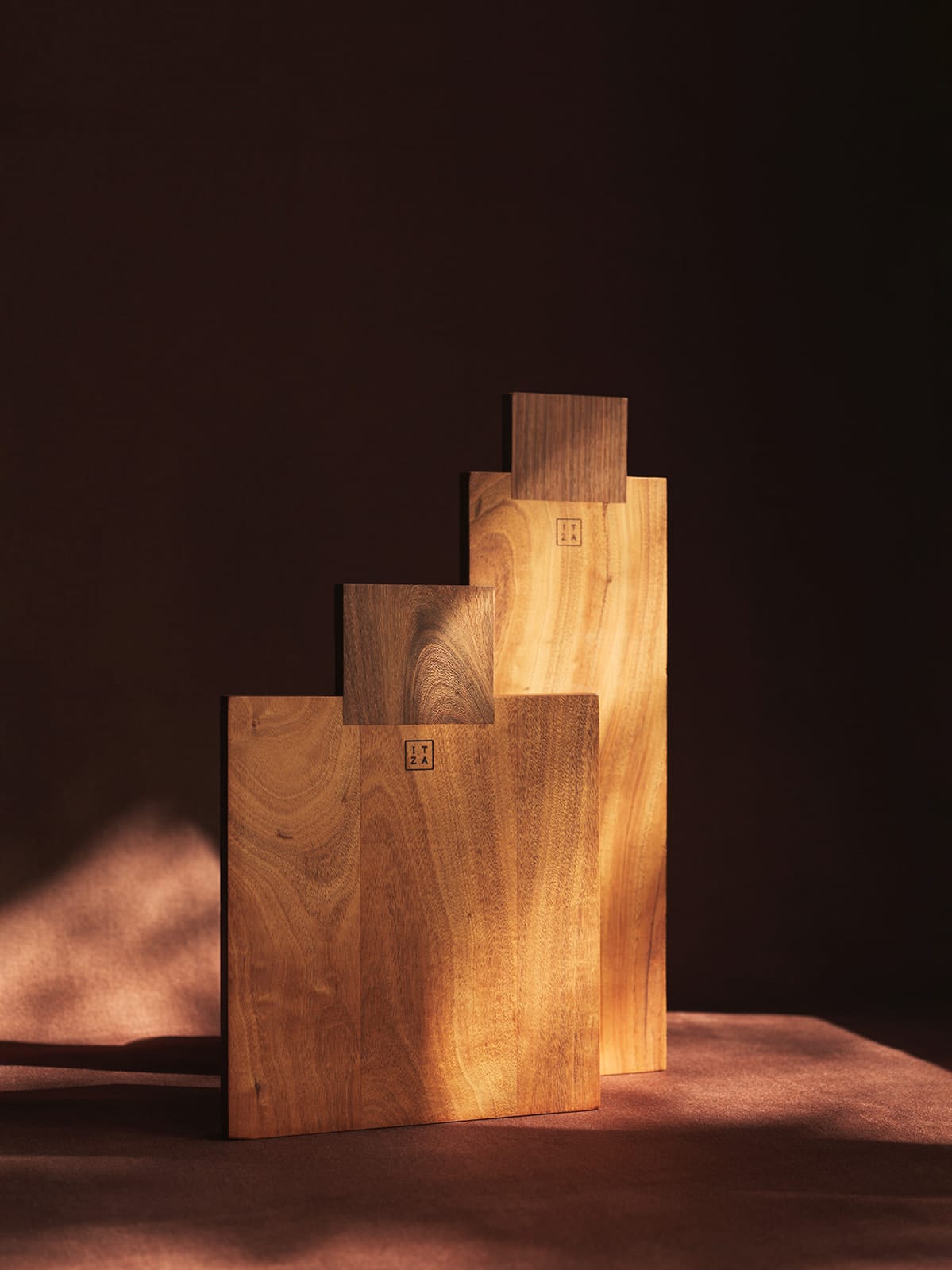 Two cutting boards made from sustainably and locally sourced FSC-certified wood from the Guatemalan jungle