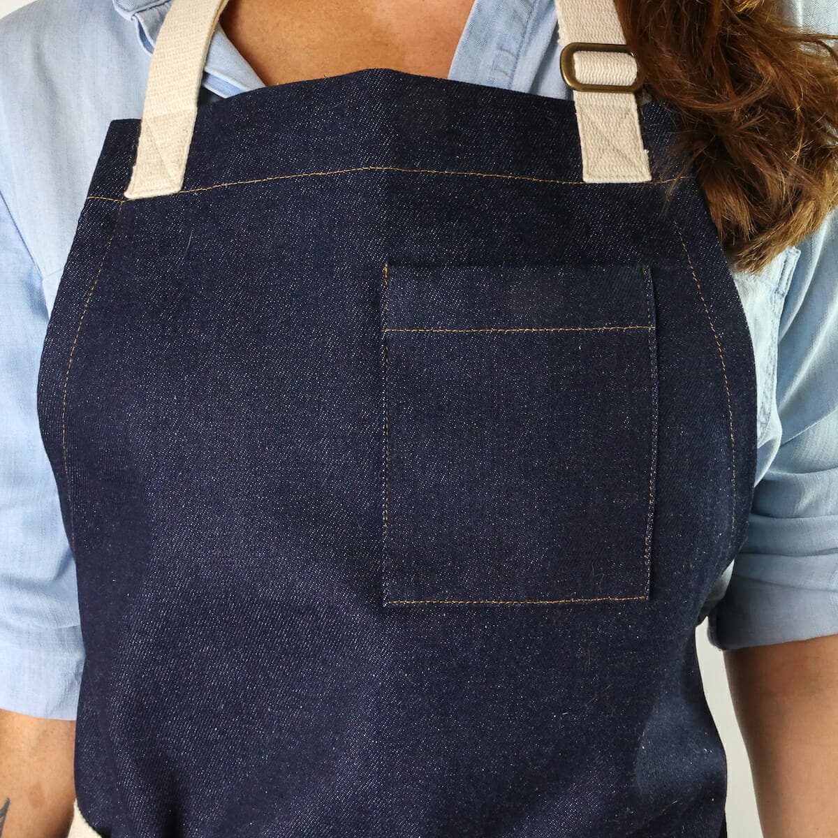 yes chef screen printed aprons 2 Close-up of our screen-printed aprons.