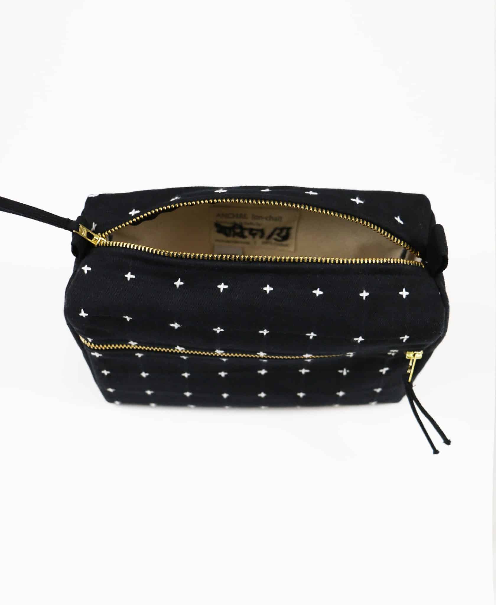 anchal cross stitch toiletry bag charcoal overview cross stitch toiletry bag charcoal overview