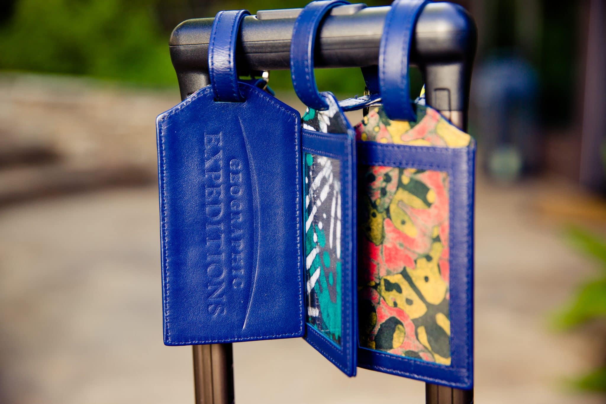 Leather & batik luggage tags Leather & batik luggage tags