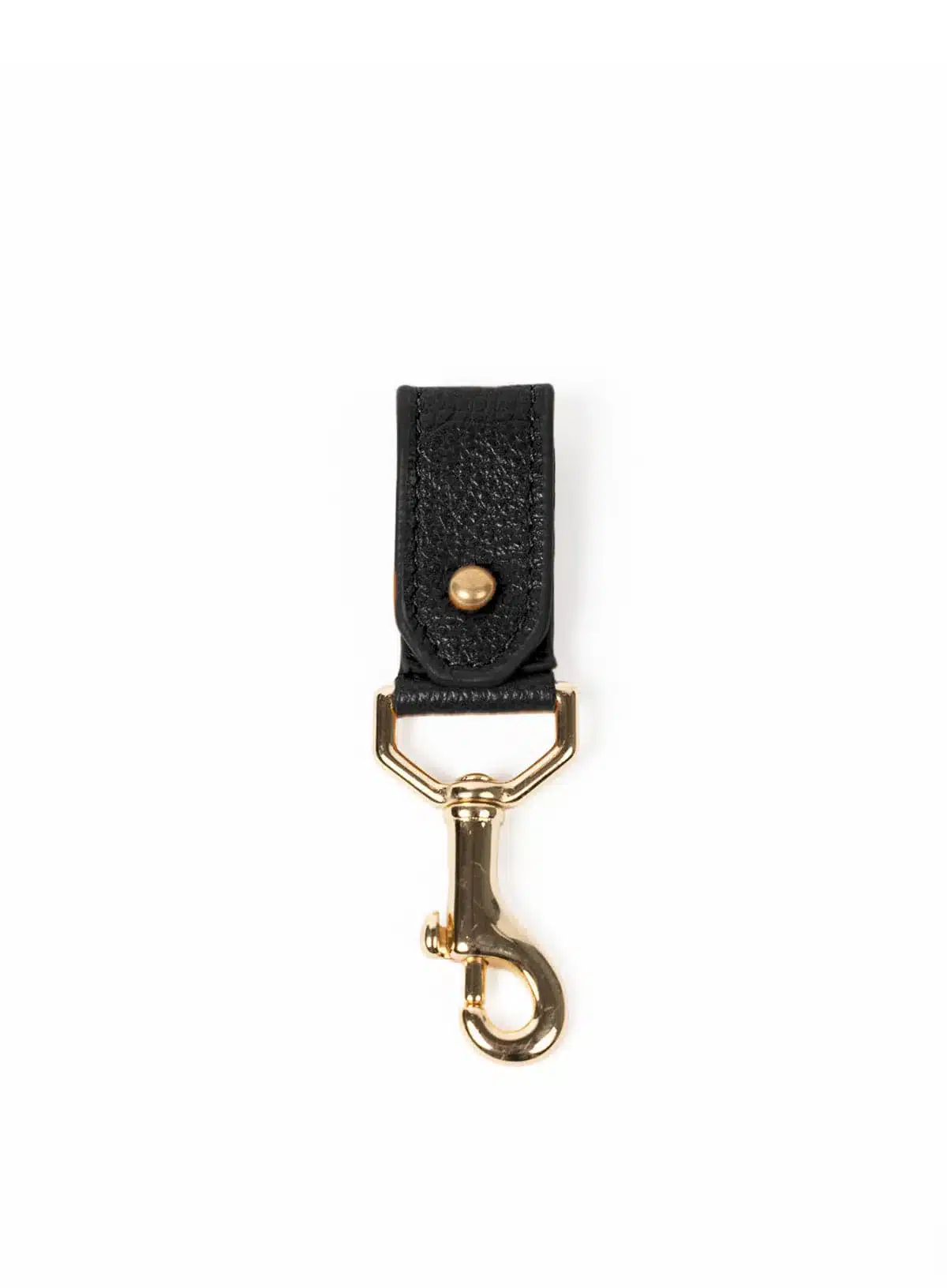 deux main black key chain black key chain with gold hardware made from sustainably sourced leather