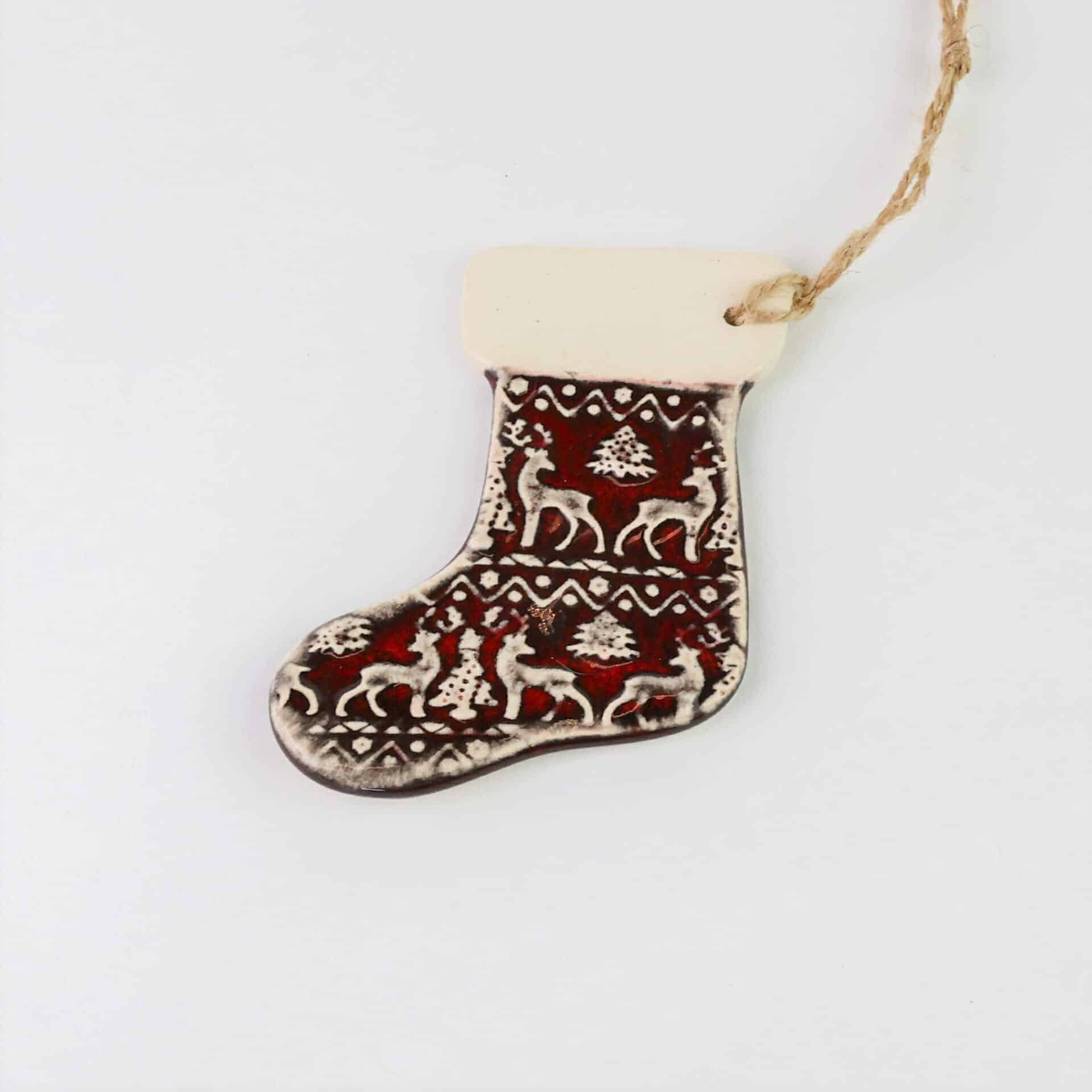 This stocking custom ornament is made by women transitioning from homelessness and poverty. This stocking custom ornament is made by women transitioning from homelessness and poverty.