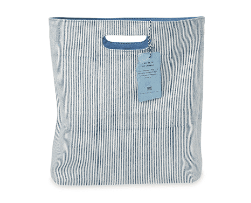 Indigo Reversible Canvas Bag Craft Boat The inside of an indigo reversible canvas bag