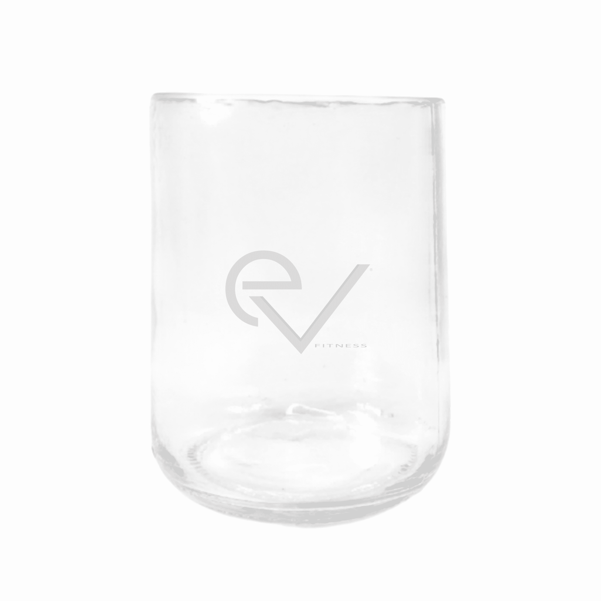 Evolve Grønn Glasses w sandblasting A clear 8oz glass with a sandblasted corporate logo