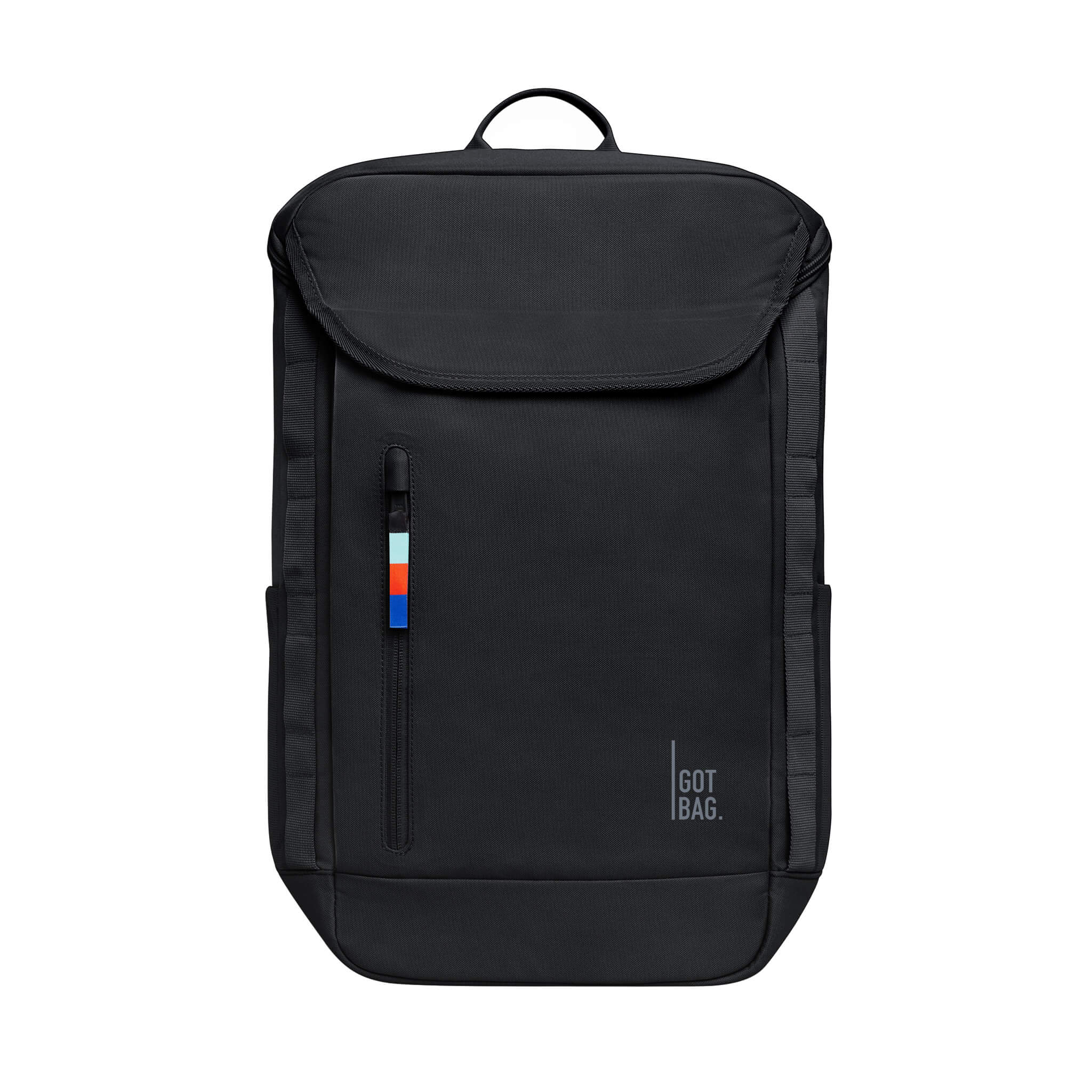 PRO PACK black Modern black backpack for corporate gifting, featuring a professional design and made from recycled materials.