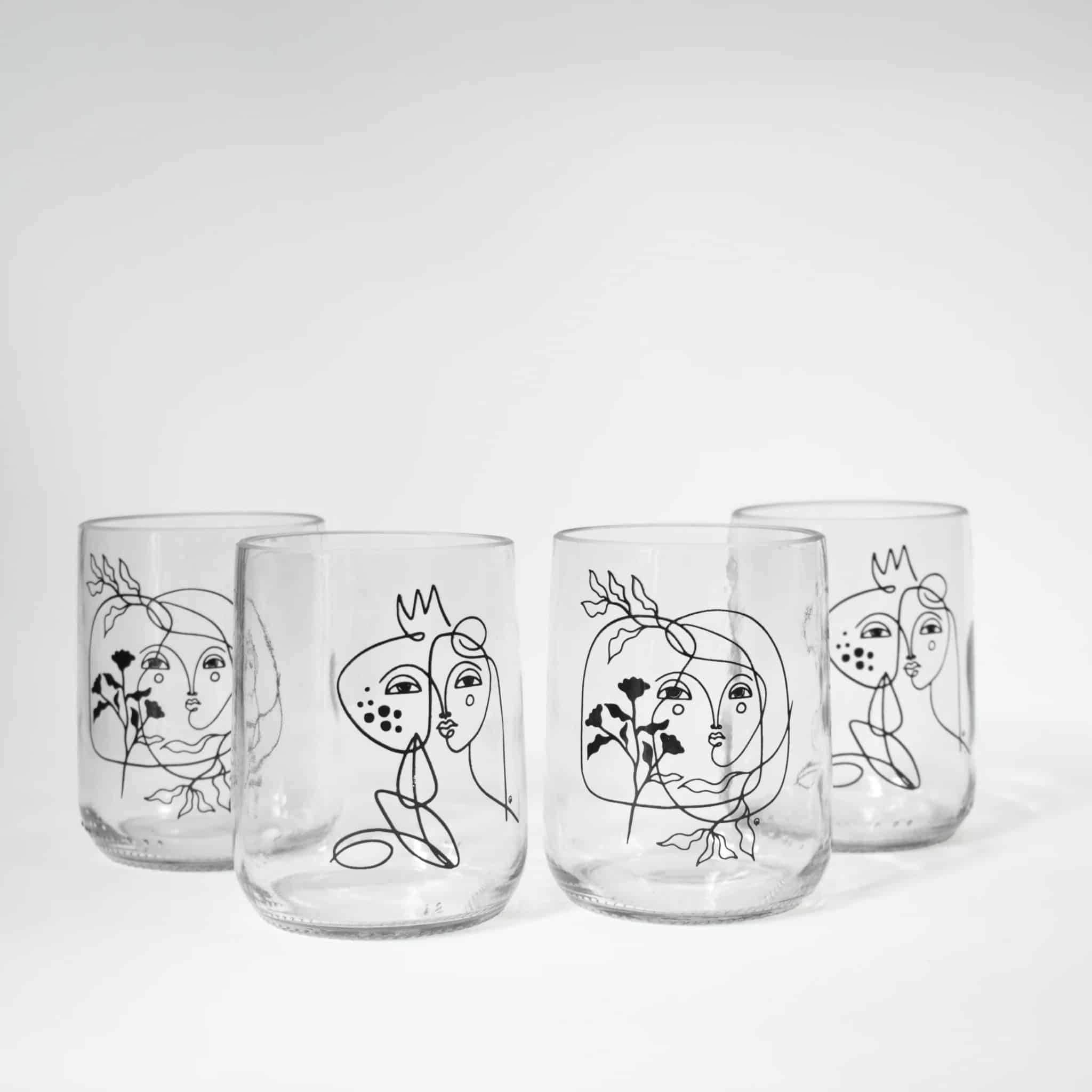 IWD Glasses 4 International Women's Day Glasses with abstract women's faces painted on them